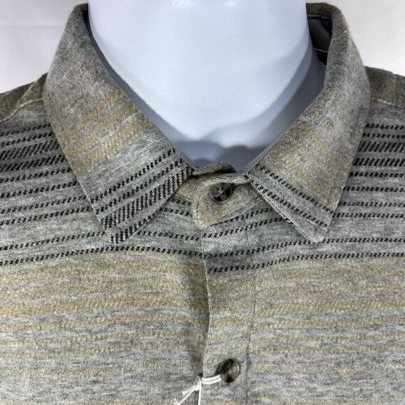 CRAFT FLOW LONG SLEEVE BUTTON DOWN SHIRT MENS SMALL COLLARED STRIPED RAYON NWT - Picture 2 of 14